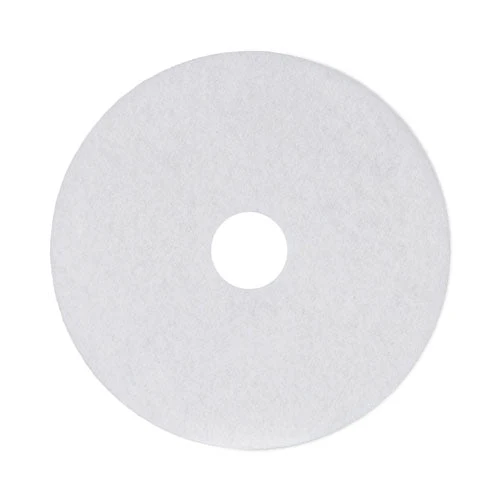 Polishing Floor Pads, 17" Diameter, White, 5/carton - Image 1
