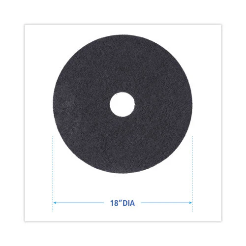 Stripping Floor Pads, 18" Diameter, Black, 5/carton - Image 2