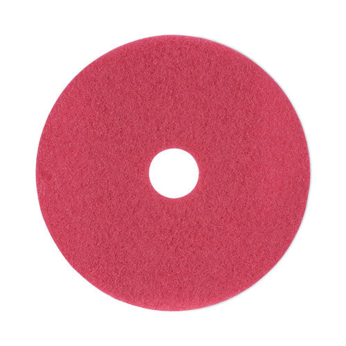 Buffing Floor Pads, 18" Diameter, Red, 5/carton - Image 1