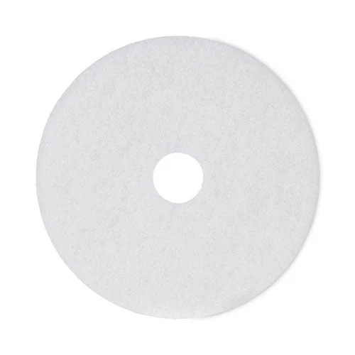 Polishing Floor Pads, 18" Diameter, White, 5/carton - Image 1
