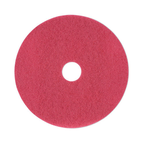 Buffing Floor Pads, 19" Diameter, Red, 5/carton - Image 1