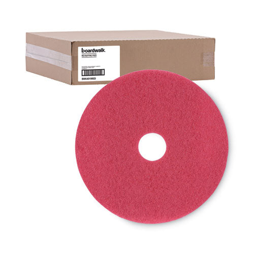 Buffing Floor Pads, 19" Diameter, Red, 5/carton - Image 3
