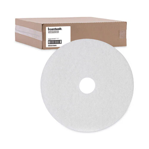 Polishing Floor Pads, 19" Diameter, White, 5/carton - Image 3