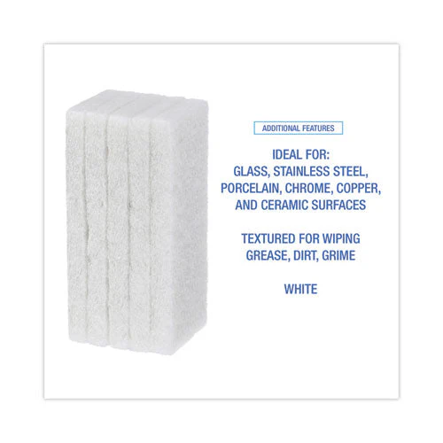 Light Duty Scour Pad, 4.63  X 10, White, 20/carton - Image 3