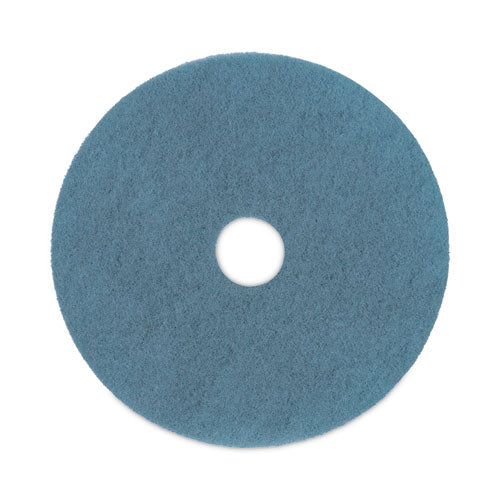 Burnishing Floor Pads, 20" Diameter, Aqua, 5/carton - Image 1