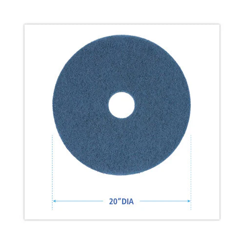Scrubbing Floor Pads, 20" Diameter, Blue, 5/carton - Image 3
