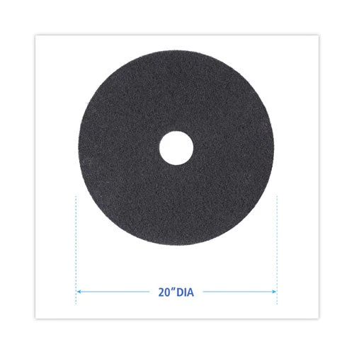 High Performance Stripping Floor Pads, 20" Diameter, Black, 5/carton - Image 3