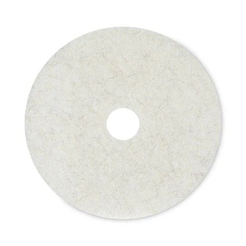 Natural Burnishing Floor Pads, 20" Diameter, White, 5/carton - Image 1