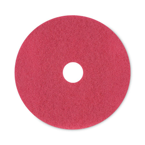 Buffing Floor Pads, 20" Diameter, Red, 5/carton - Image 1