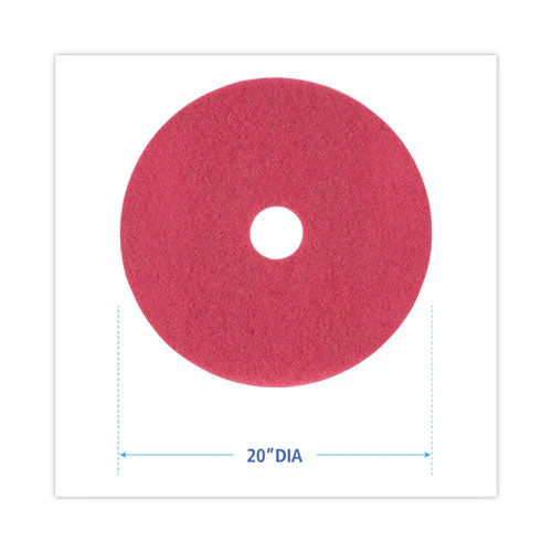 Buffing Floor Pads, 20" Diameter, Red, 5/carton - Image 3