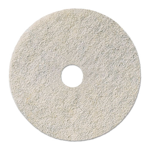 Natural Burnishing Floor Pads, 21" Diameter, White, 5/carton - Image 1