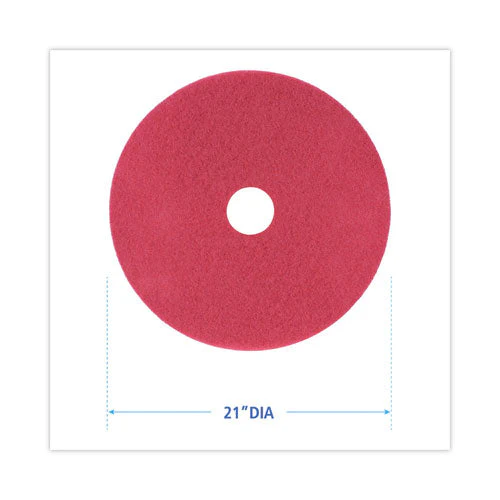Buffing Floor Pads, 21" Diameter, Red, 5/carton - Image 3