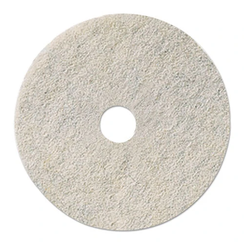 Natural Burnishing Floor Pads, 24" Diameter, White, 5/carton - Image 1