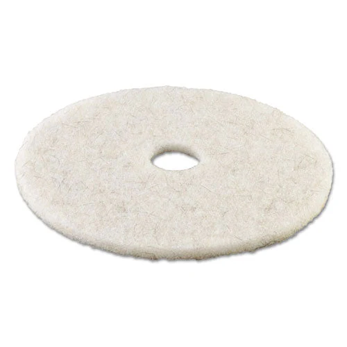 Natural Burnishing Floor Pads, 24" Diameter, White, 5/carton - Image 2