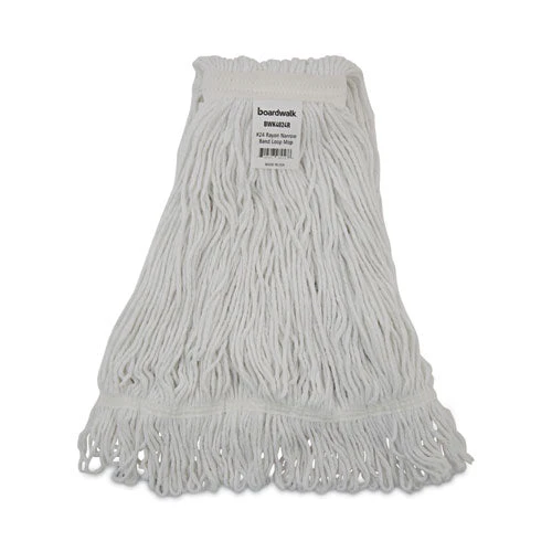 Pro Loop Web/tailband Wet Mop Head, Rayon, #24 Size, White, 12/carton - Image 1