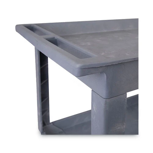 Two-shelf Utility Cart, Plastic, 2 Shelves, 300 Lb Capacity, 24" X 40" X 31.5", Gray - Image 3