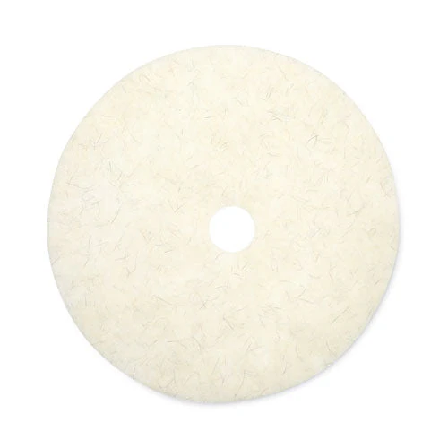Natural Burnishing Floor Pads, 27" Diameter, White, 5/carton - Image 1