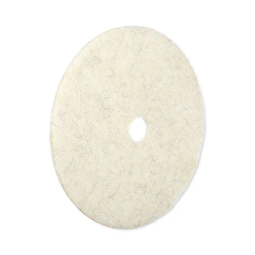 Natural Burnishing Floor Pads, 27" Diameter, White, 5/carton - Image 3