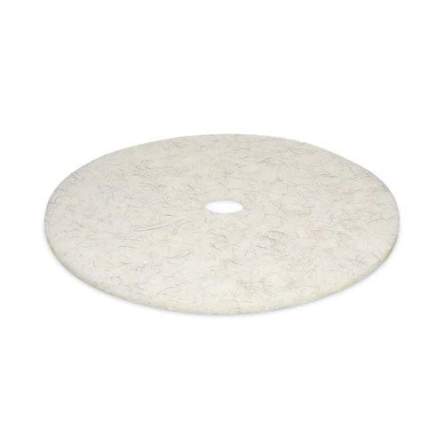 Natural Burnishing Floor Pads, 27" Diameter, White, 5/carton - Image 2