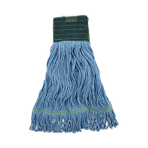 Mop Head, Premium Standard Head, Cotton/rayon Fiber, Medium, Blue, 12/carton - Image 1