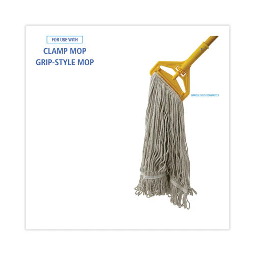 Mop Head, Loop Web/tailband, Value Standard, Cotton, No. 32, White, 12/carton - Image 2