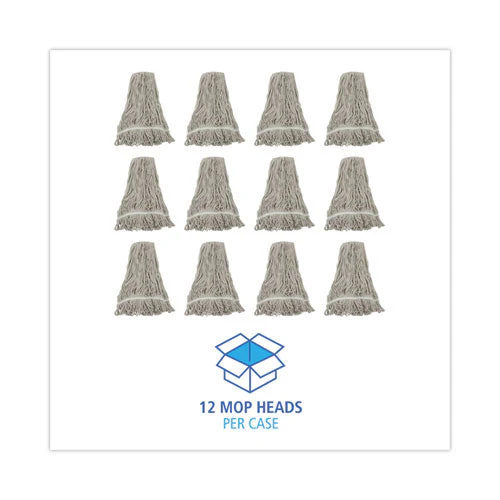 Mop Head, Loop Web/tailband, Value Standard, Cotton, No. 32, White, 12/carton - Image 3