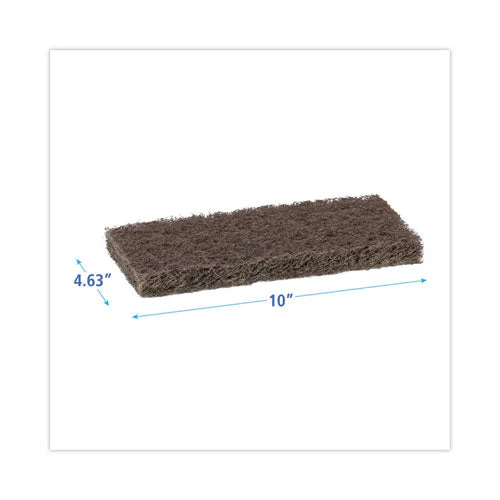Heavy-duty Scour Pad, 4.63 X 10, Brown, 20/carton - Image 2