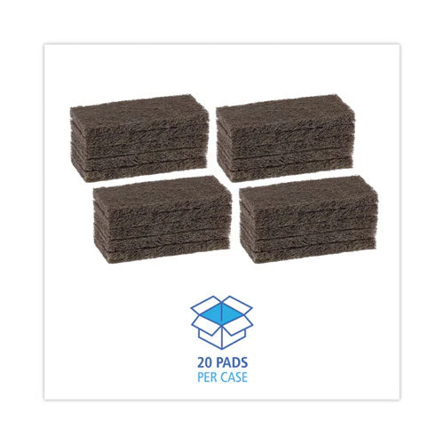 Heavy-duty Scour Pad, 4.63 X 10, Brown, 20/carton - Image 3