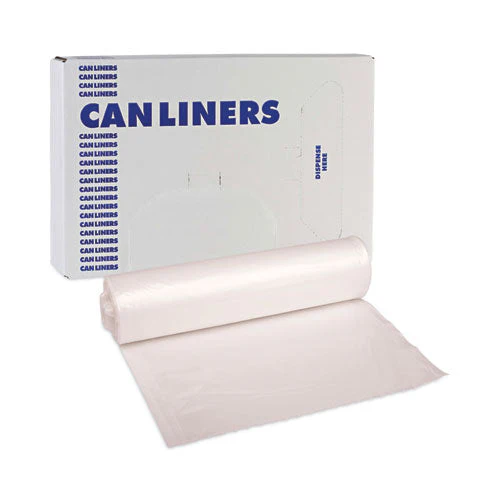 High-density Can Liners, 45 Gal, 13 Mic, 40" X 46", Natural, 25 Bags/roll, 10 Rolls/carton - Image 3