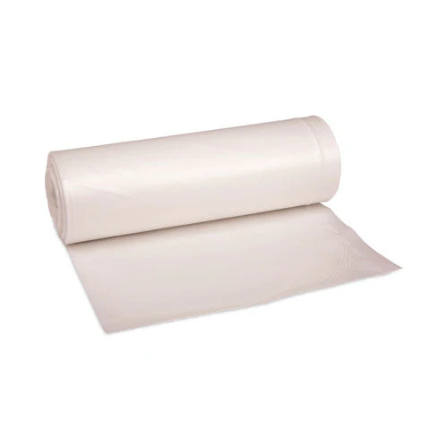 High-density Can Liners, 45 Gal, 19 Mic, 40" X 46", Natural, 25 Bags/roll, 6 Rolls/carton - Image 1