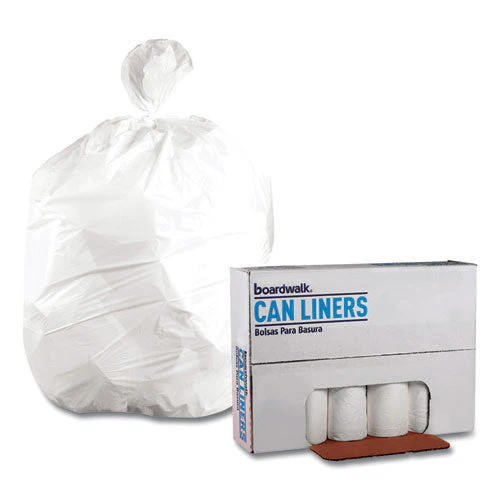 Low-density Waste Can Liners, 45 Gal, 0.6 Mil, 40" X 46", White, 25 Bags/roll, 4 Rolls/carton - Image 2