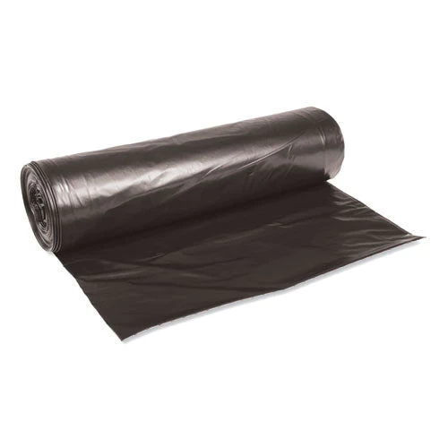 Low-density Waste Can Liners, 45 Gal, 0.6 Mil, 40" X 46", Black, 25 Bags/roll, 4 Rolls/carton - Image 1