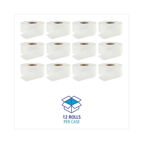 Jumbo Roll Bathroom Tissue, Septic Safe, 2-ply, White, 3.2" X 525 Ft, 12 Rolls/carton - Image 3