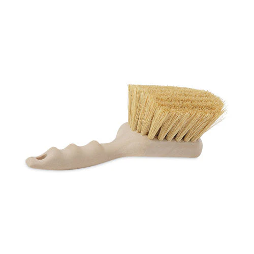 Utility Brush, Cream Tampico Bristles, 5.5" Brush, 3" Tan Plastic Handle - Image 1