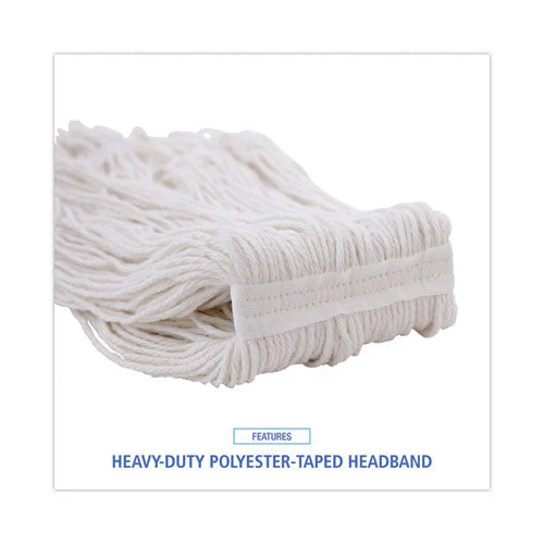 Pro Loop Web/tailband Wet Mop Head, Rayon, 24oz, White, 12/carton - Image 2