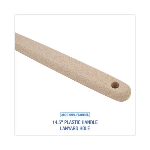 Utility Brush, Cream Polypropylene Bristles, 5.5 Brush, 14.5" Tan Plastic Handle - Image 2