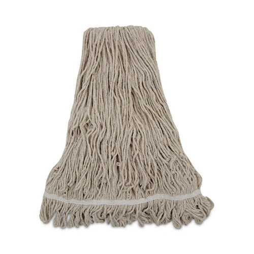 Mop Head, Pro Loop Web/tailband, Premium Standard Head, Cotton, 32-oz., White - Image 1