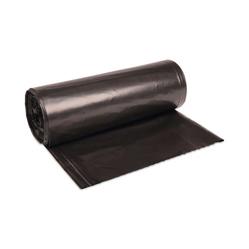 High-density Can Liners, 56 Gal, 19 Mic, 43" X 47", Black, 25 Bags/roll, 6 Rolls/carton - Image 1