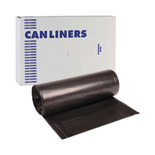 High-density Can Liners, 56 Gal, 19 Mic, 43" X 47", Black, 25 Bags/roll, 6 Rolls/carton - Image 3
