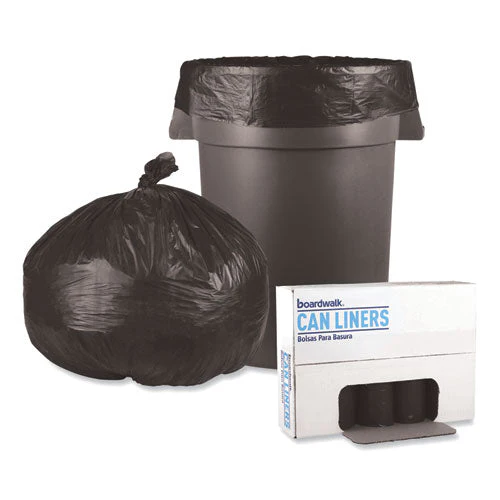Low-density Waste Can Liners, 56 Gal, 0.6 Mil, 43" X 47", Black, 25 Bags/roll, 4 Rolls/carton - Image 2
