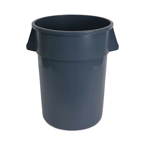 Round Waste Receptacle, 44 Gal, Plastic, Gray - Image 1