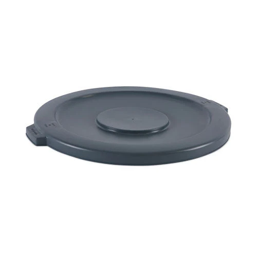 Lids For 44 Gal Waste Receptacles, Flat-top, Round, Plastic Gray - Image 1