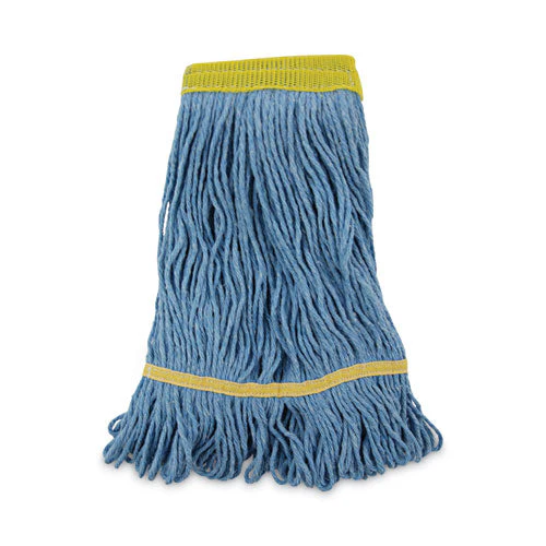 Super Loop Wet Mop Head, Cotton/synthetic Fiber, 5" Headband, Small Size, Blue, 12/carton - Image 1