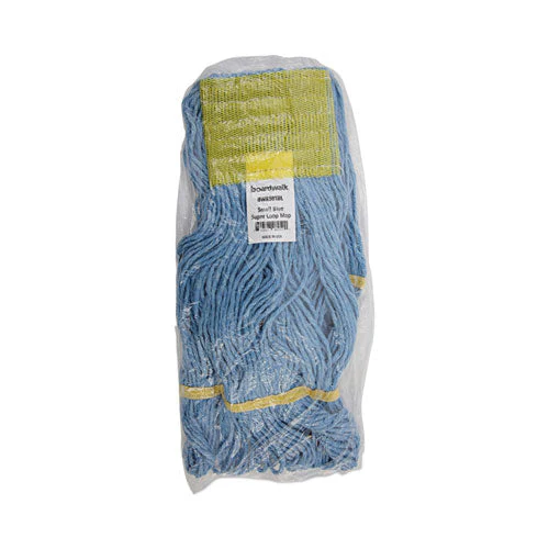 Super Loop Wet Mop Head, Cotton/synthetic Fiber, 5" Headband, Small Size, Blue, 12/carton - Image 2