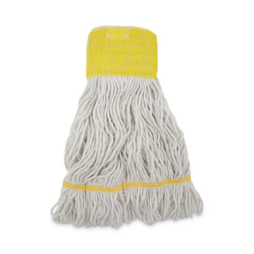 Super Loop Wet Mop Head, Cotton/synthetic Fiber, 5" Headband, Small Size, White, 12/carton - Image 1
