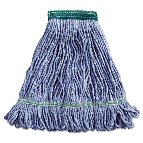 Super Loop Wet Mop Head, Cotton/synthetic Fiber, 5" Headband, Medium Size, Blue - Image 1