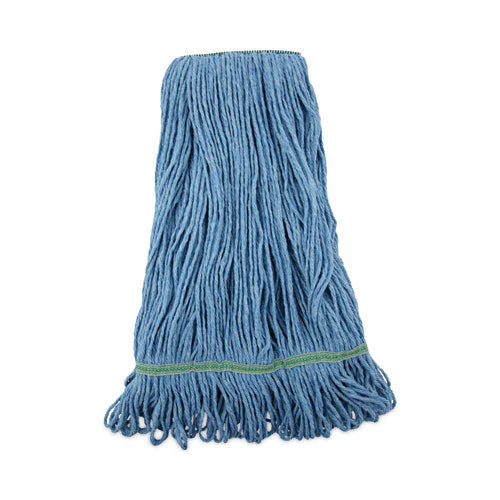 Super Loop Wet Mop Head, Cotton/synthetic Fiber, 1" Headband, Medium Size, Blue - Image 1