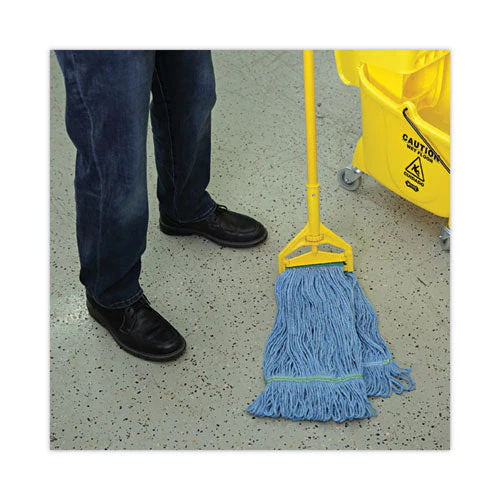 Super Loop Wet Mop Head, Cotton/synthetic Fiber, 1" Headband, Medium Size, Blue, 12/carton - Image 2
