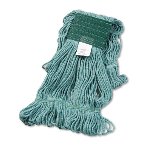 Super Loop Wet Mop Head, Cotton/synthetic Fiber, 5" Headband, Medium Size, Green, 12/carton - Image 1
