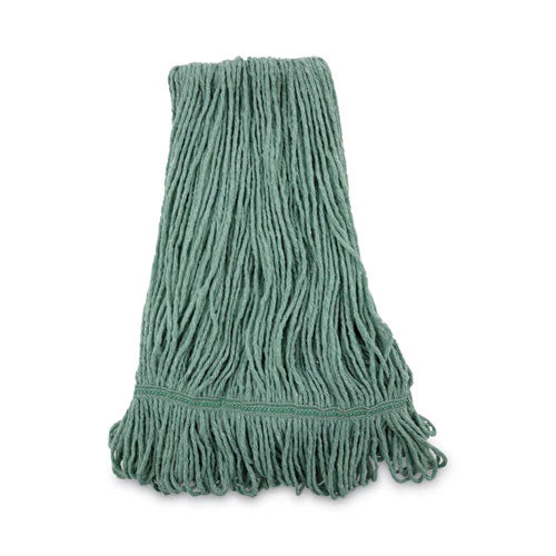Mop Head, Premium Standard Head, Cotton/rayon Fiber, Medium, Green, 12/carton - Image 1